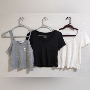 3 Cropped Tees Bundle Brandy Melville No Boundaries S